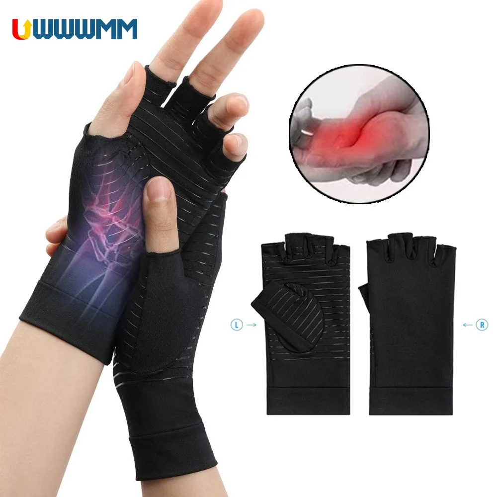 1Pair Compression Gloves Arthritis Women Men Carpal Tunnel Gloves Pain Relief  Swelling Hand Support Gloves Finger Compression