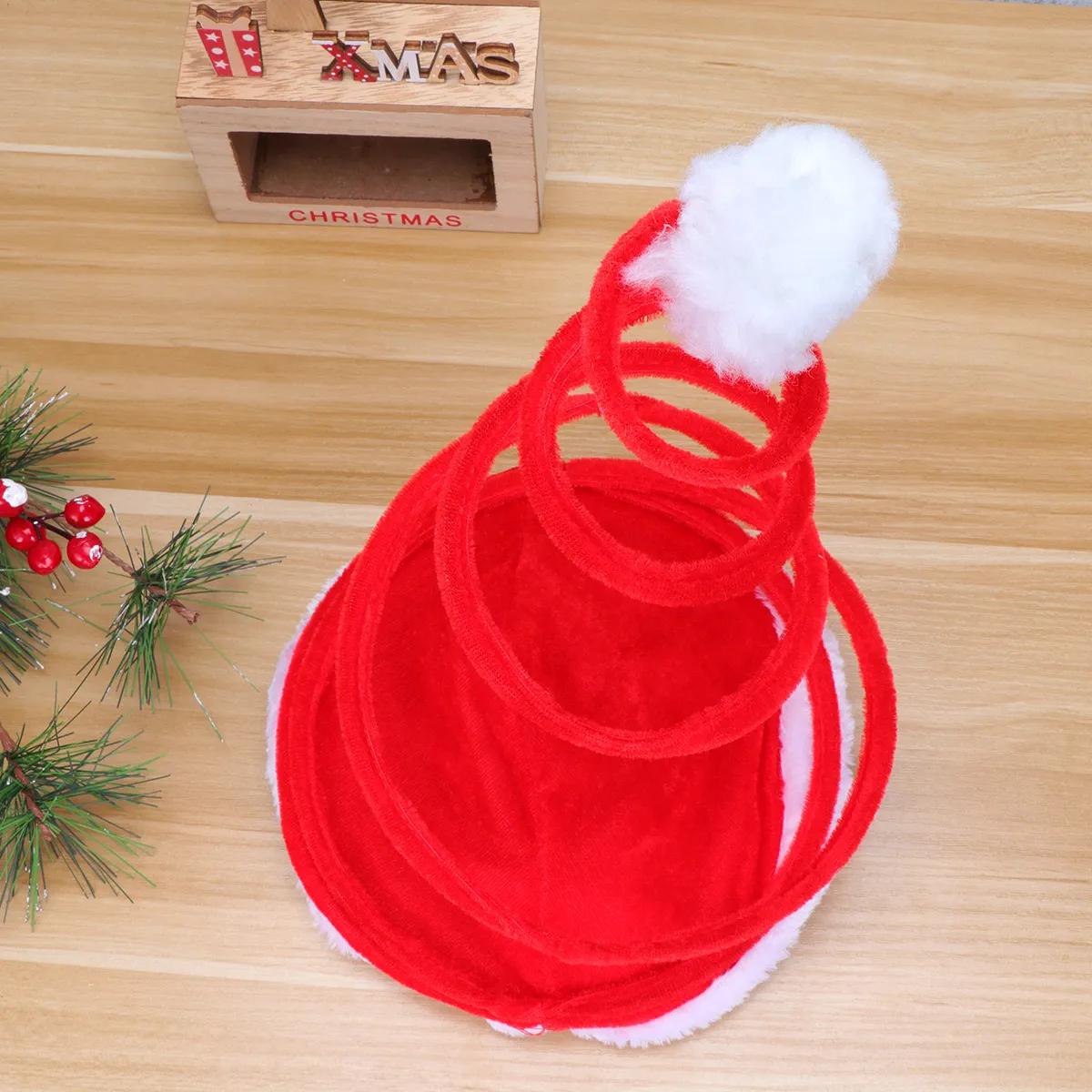 

Christmas Santa Hats Elastic Party Favors Red Warm Lightweight Premium Material Costume Accessories Festival Photo Props