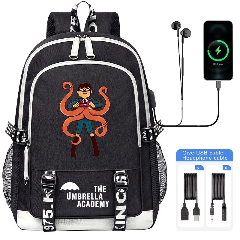 جديد أكاديمية المظلة الأطفال المدرسية الكرتون صبي فتاة الطلاب حقيبة المدرسة USB الرجال امرأة حقيبة كتف للكمبيوتر المحمول