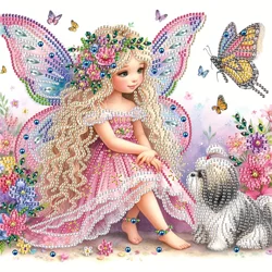DIY flower fairy 5D Special Shape Diamond Art Kits for Beginners, Diamond Art Painting Kits for Home Wall Decoration Gift