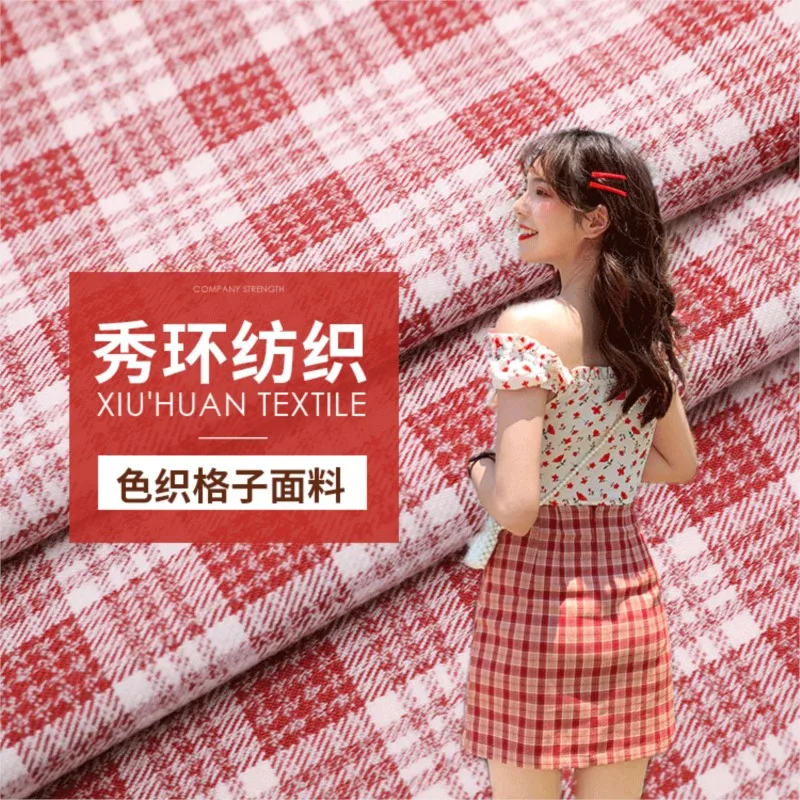 New fabric Elastic women's suit plaid skirt uniform