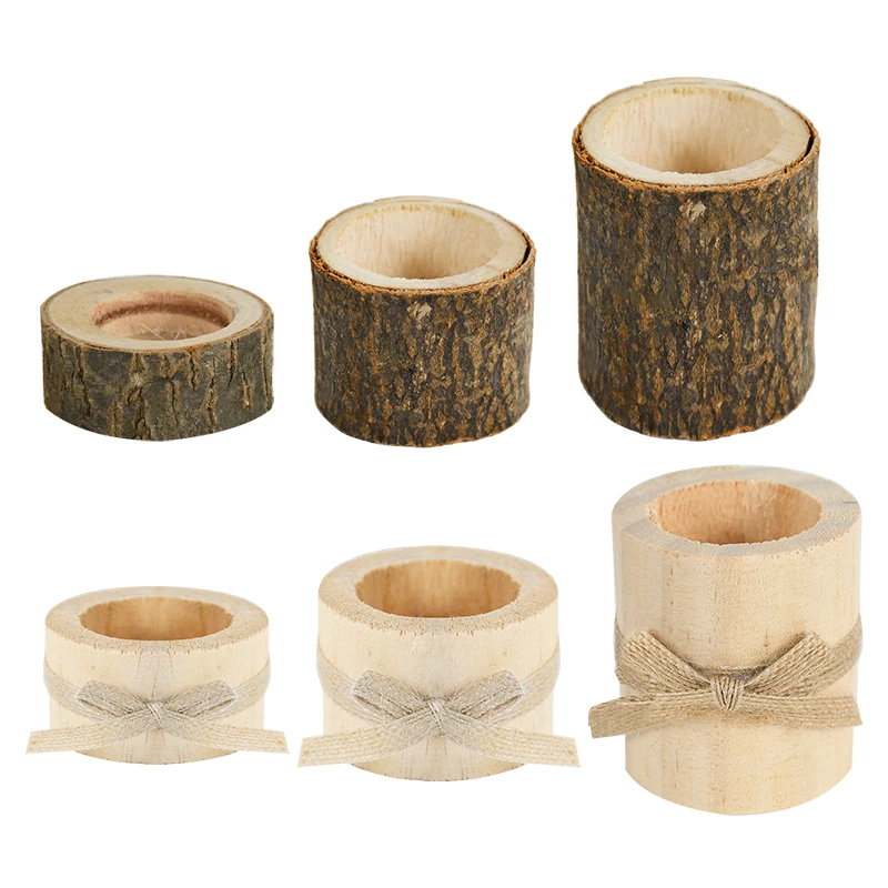 خمر موقد الخشب العصارة زهرية العمود تصميم حامل شموع الزفاف حلية لتزيين طاولات الحفلات عيد الميلاد ديكور المنزل شمعة موقد