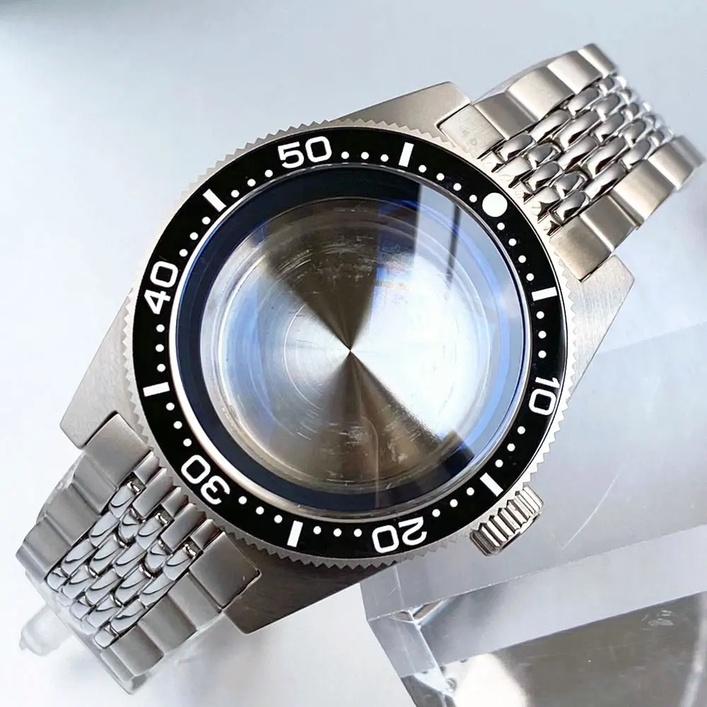 62MAS Stil Automatik Uhrengehäuse Armband AR gewölbtes Saphirglas für NH35 NH36 NH38 Uhrwerk Edelstahl Uhrenteile