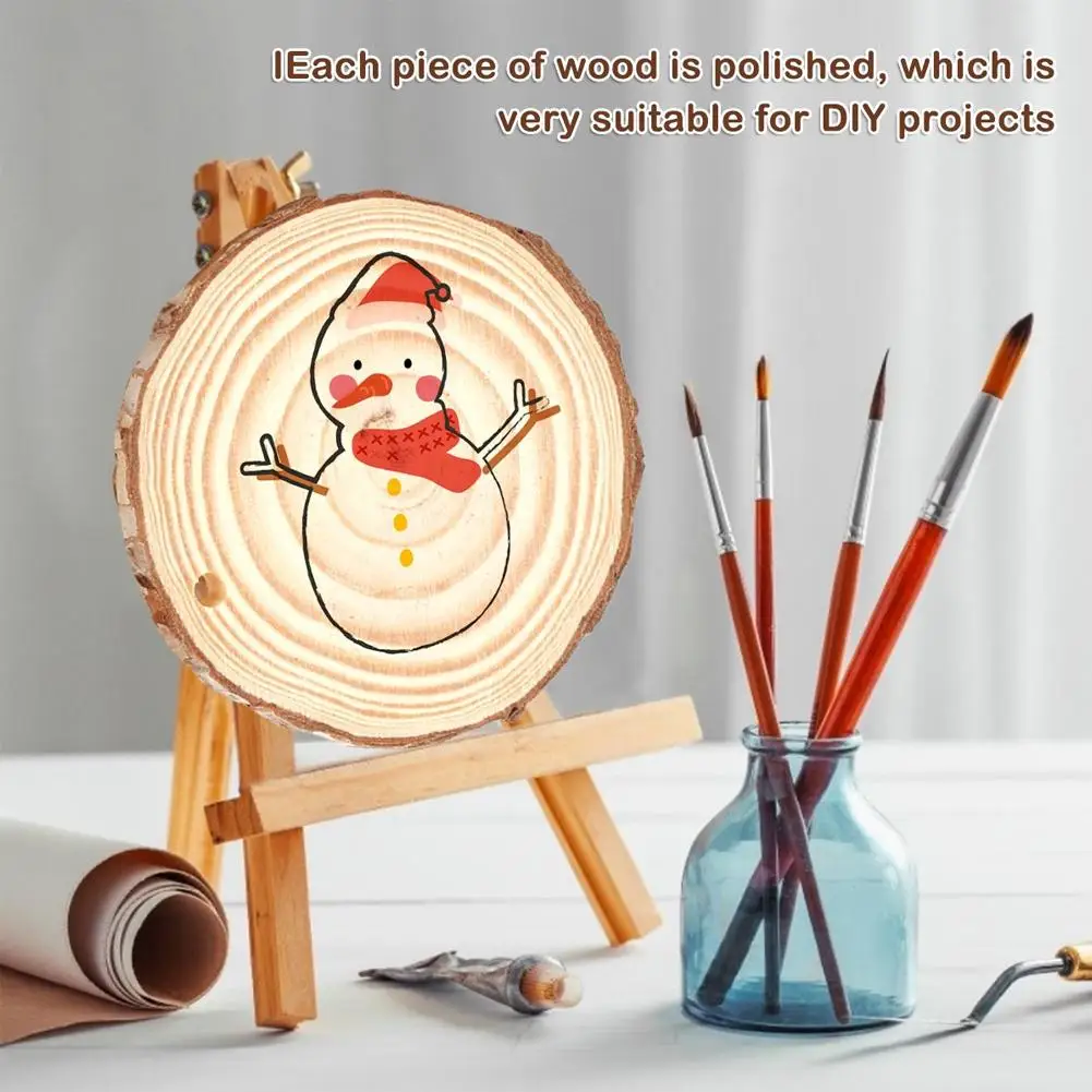 0.5 سنتيمتر سميكة 1 حزمة 30 قطعة الصنوبر الطبيعي شرائح الخشب المستديرة غير المكتملة الدوائر مع شجرة النباح سجل أقراص Crafts بها بنفسك الحرف الطرف اللوحة #3