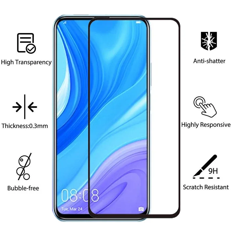 9d Displays chutz folie aus gehärtetem Glas für huawei p smart pro 2019 Abdeckung auf psmart pro psmart samrt Schutz telefon coque Tasche