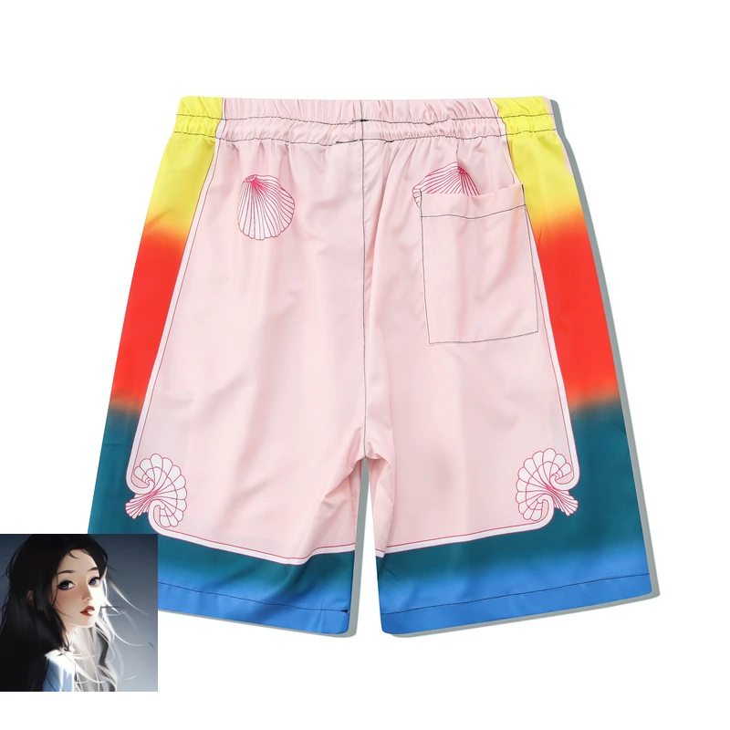 Fantasy Window Outside Colorful Seafront Print Shorts Shirts Thin Men Women Summer Haiwaii Beach Holiday Loose Surt Suit