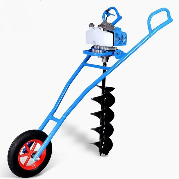Ice Hole Digging Fishing Manual Tree Planting , Rotary Ground Drill