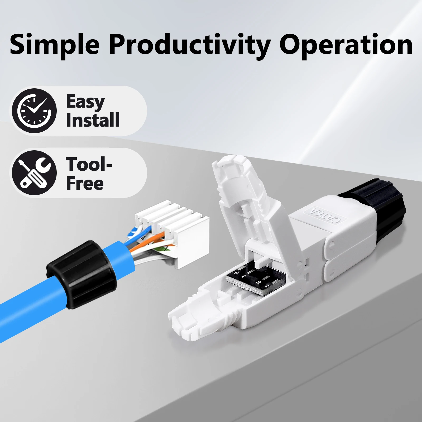 ZoeRax Werkzeugloser RJ45 CAT7 CAT6A Kabelverlängerungs-Verbindungsadapter 10 Gbit/s Ethernet-Kabelverlängerung für CAT7/CAT6A-Netzwerkkabel – Detail 3
