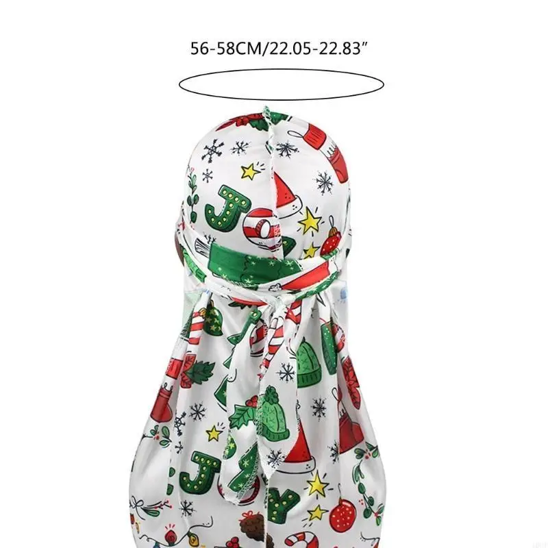 قبعة عيد الميلاد Durags قبعة بيني مطبوعة على الموضة لقبعة النوم لحجاب الرأس الإسلامي