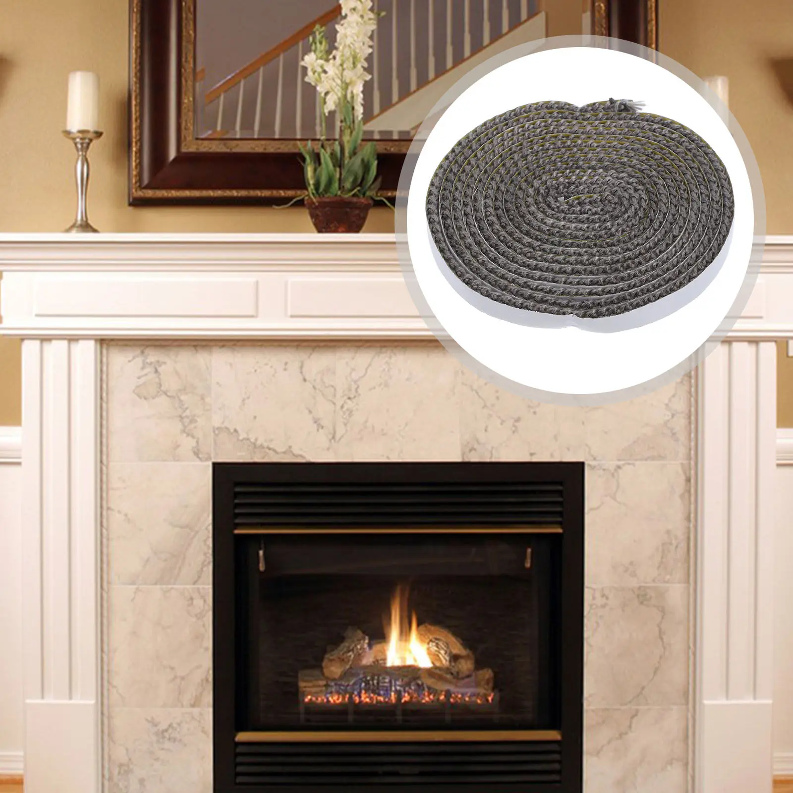 

Рулонная самоклеящаяся уплотнительная лента из стекловолокна для дверцы печи, термостойкая, для дровяных котлов и каминов