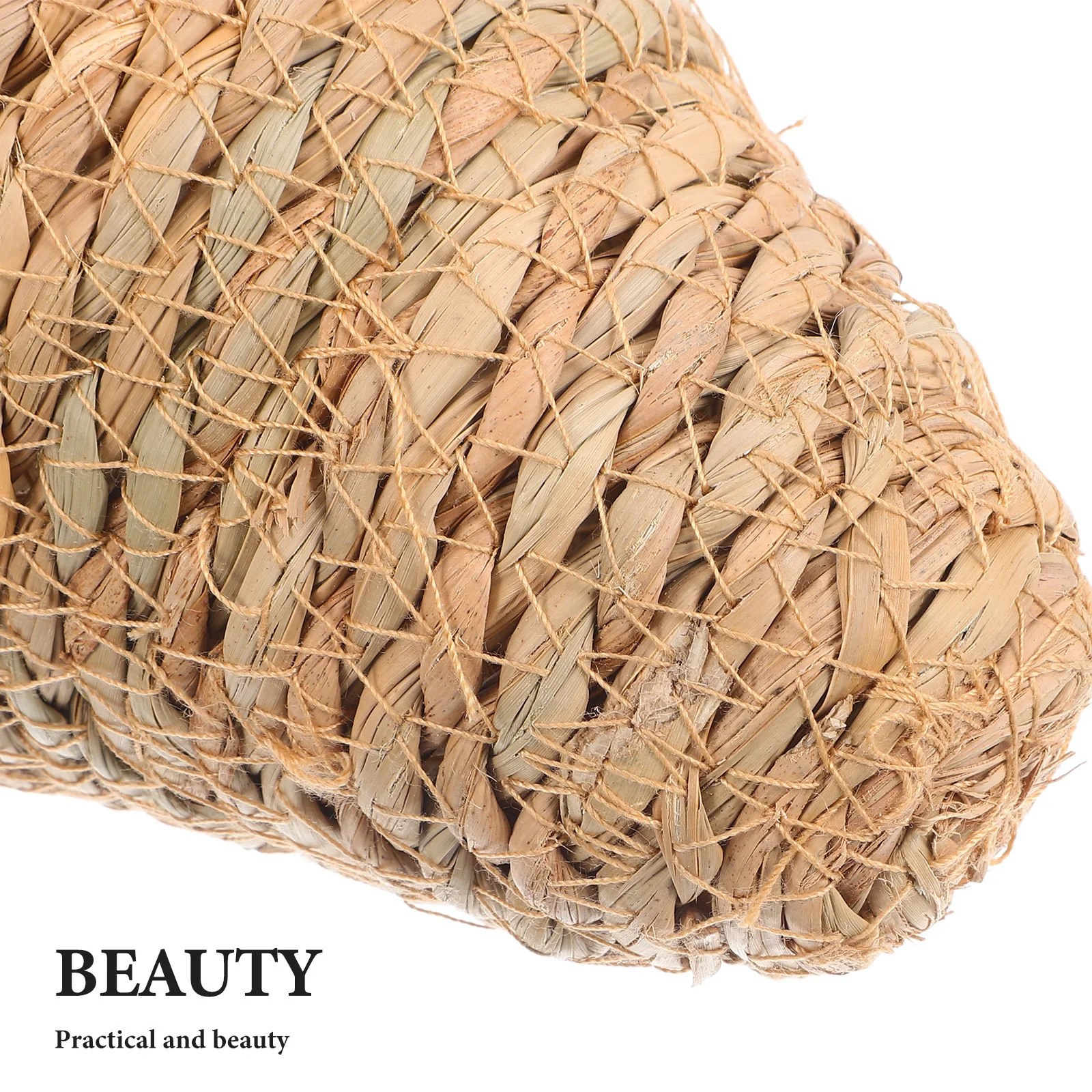 Natural Straw Hanging Basket Cone Plant Pot for Balcony Garden Home Decor Woven Rattan Flowerpot Wall Hanging Planter Basket