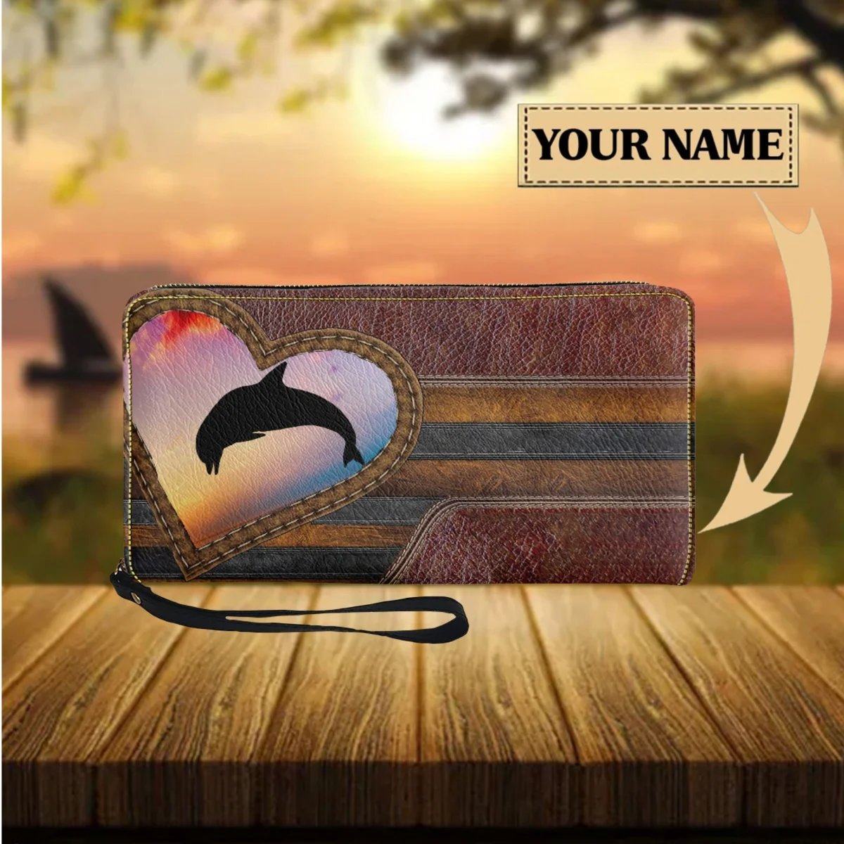 Dolphin Wallet Gift for People Luxury PU Leather Women Wallets Purse Casual Zipper Girls Card Holder Multifunction Cash Case