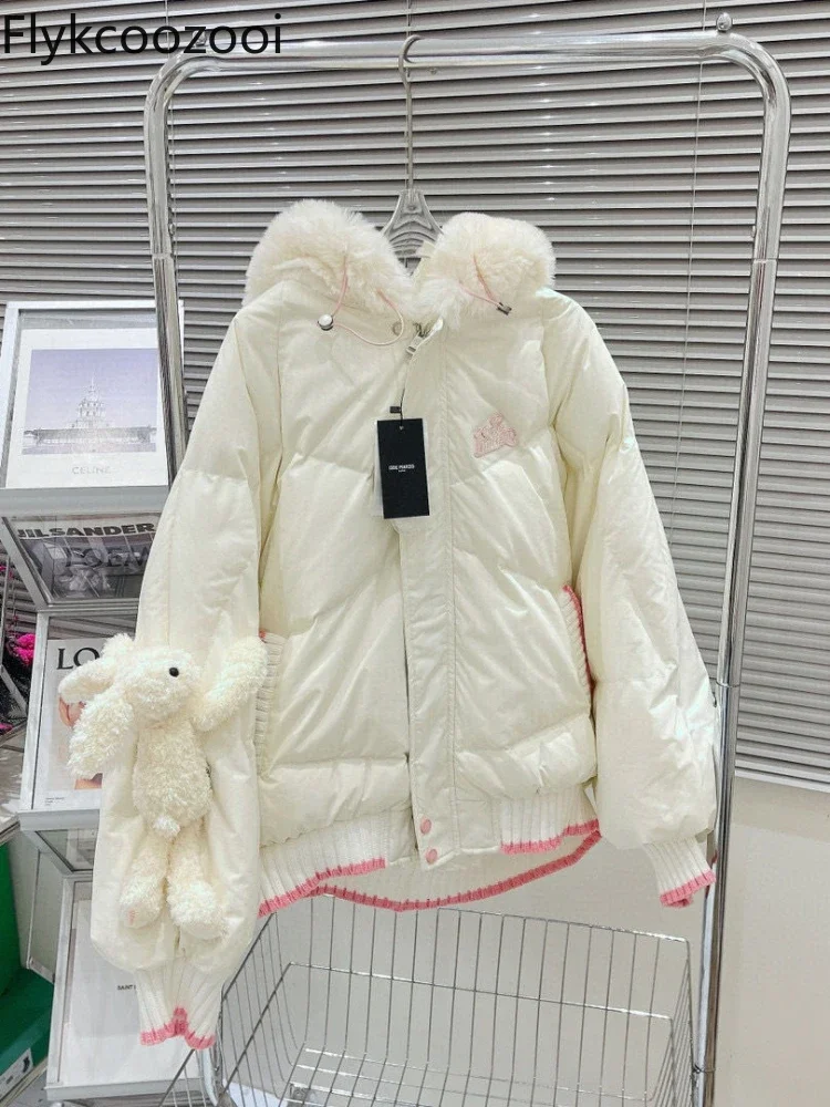 Fashion Cute Hooded Loose Down Cotton-padded Women's Coat New Plush Warm Casacas Para Mujer Winter Jacket for Women