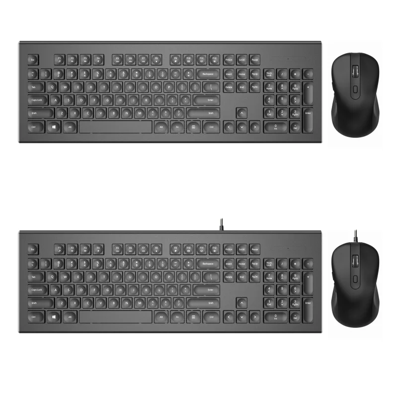 US QWERTY Spanish French Arabic Brazil Russia Multimedia Ergonomic Slim Office Keyboard And Mouse Combo For Laptop Computer PC