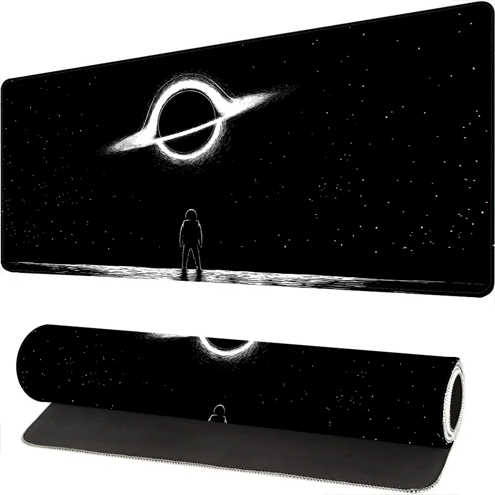 Tapis de souris Black Hole Large Stars, polymère de bureau, clavier de jeu, ordinateur portable Gamer, 900x400, accessoires de tapis de bureau