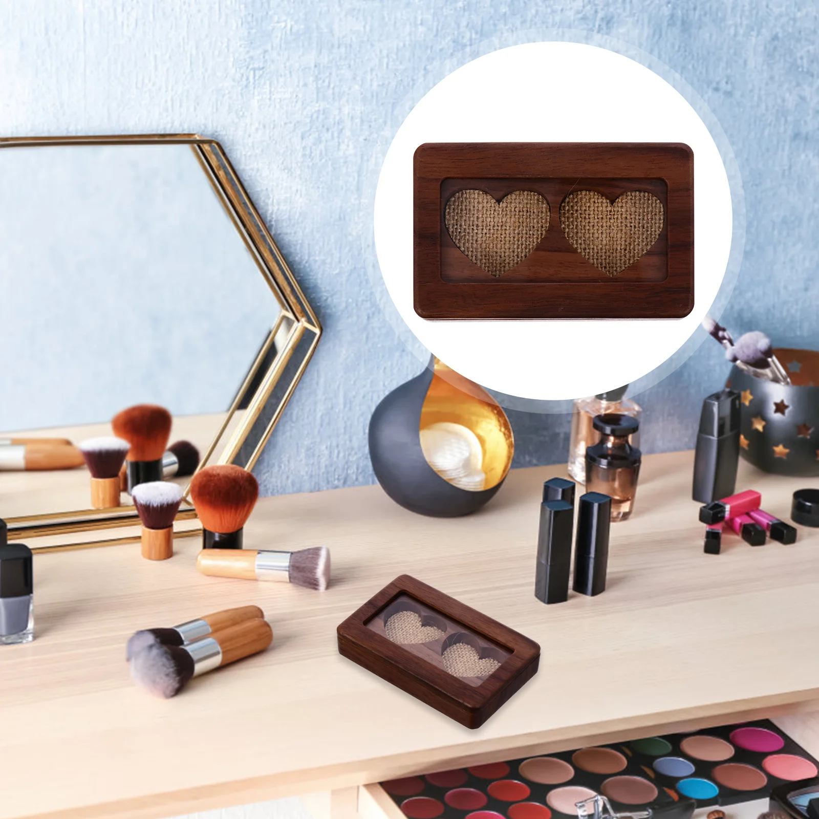 

Solid Wood Jewelry Box Heart Design Ring Storage Case For Necklace Earrings Pendant Gift Packaging Container Wooden Jewelry Case