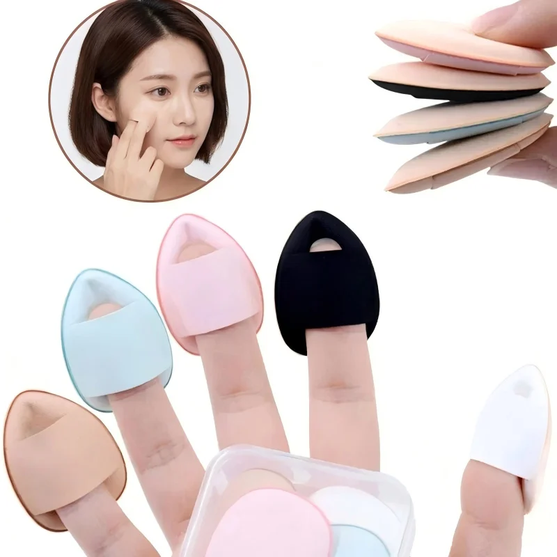 6 Stück Mini-Fingerpuderquaste, kleiner Air-Cushion-Puder-Schwamm, Gesichts-Concealer, BB-Creme, Kosmetik-Applikator, Make-up-Tools