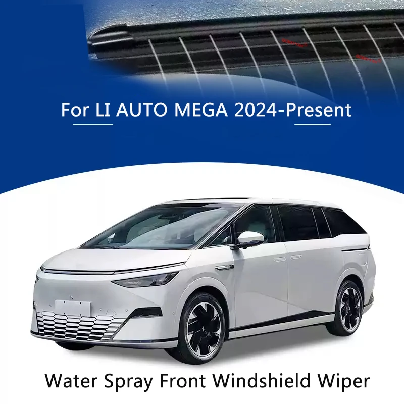 Escobillas Limpiaparabrisas Delanteras Sin Marco Personalizadas para LI AUTO MEGA 2024-Presente, con Pulverizador de Agua para Limpieza, Accesorio Automotriz