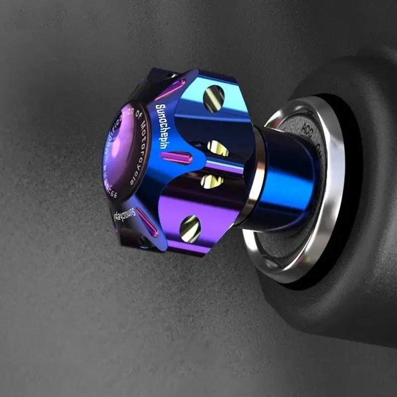 سلسلة مفاتيح ألومنيوم عالمية ، أزرق محروق معدّل ، غطاء مفتاح ذاتي الصنع ، غلاف حافظة ، مناسب لدراجة نارية ، سيارة ، قطعة مفتاح ATV ، سداسية خماسية #1