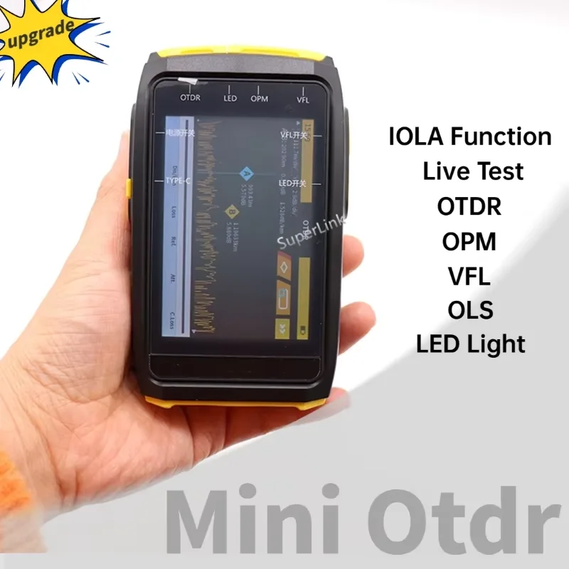 Mini OTDR Active Fiber Live Test 1550nm 20dB 80KM OPM VFL iOLA Event Map otdr mini SC APC/UPC Touch Screen Fiber Reflectometer