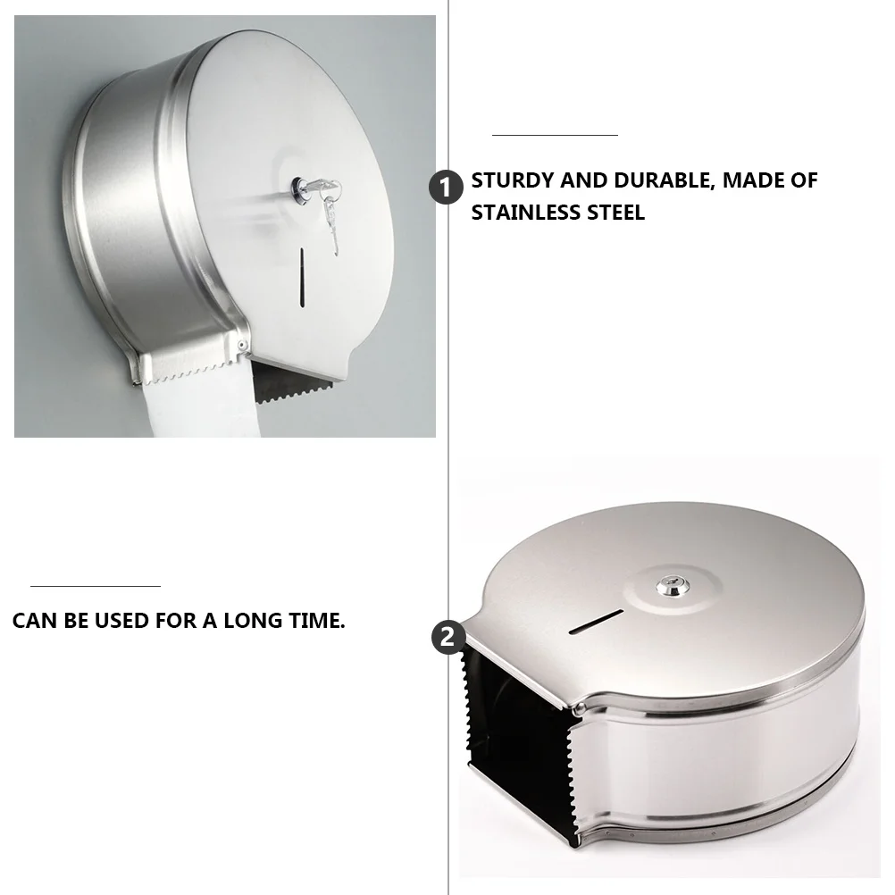 

1Pcs Stainless Steel Toilet Paper Holder Round Wall Mounted Tissue Storage Rack Modern Design Bathroom Roll Paper Organizer