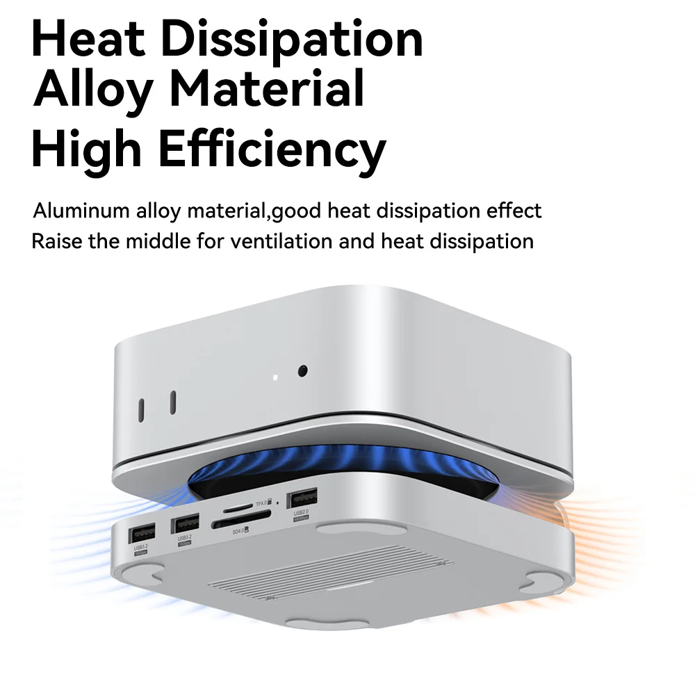 Mac mini USB C Hub พร้อม M.2 SSD Enclosure สําหรับ Mac Mini M4/M4 Pro Stand Type-C Docking Station SSD กรณี USB3.2 Gen2 SD4.0 TF4.0