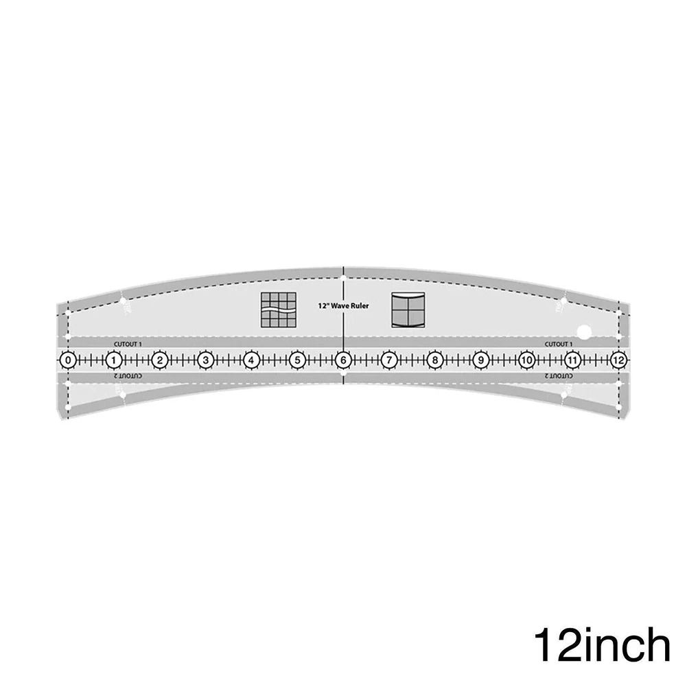 High Quality Wave Quilt Ruler Curve Tool Acrylic Easy To Use Good Toughness Multi-function For Sewing Quilting