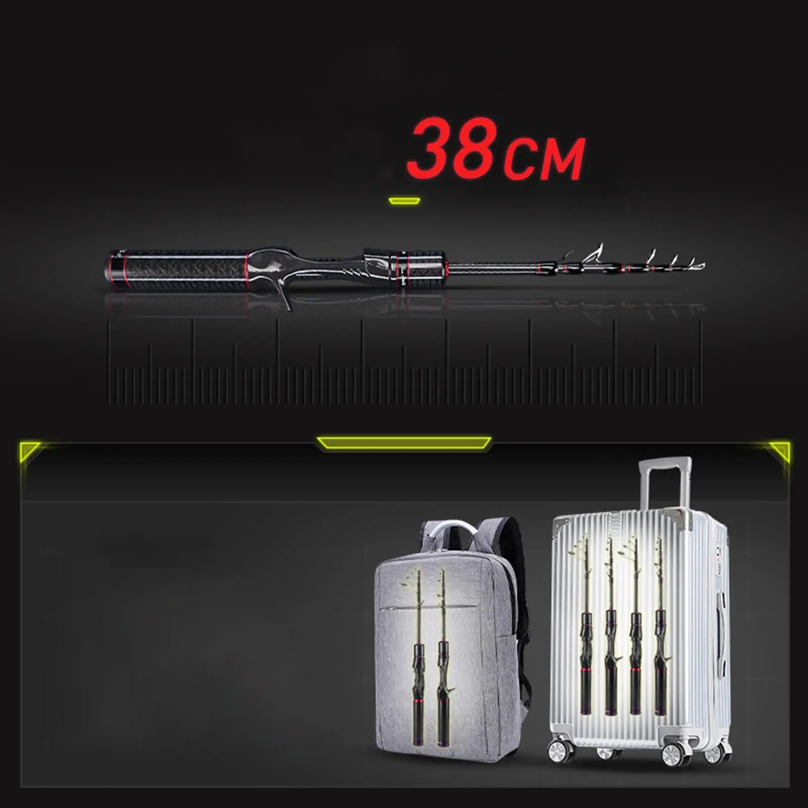 

Carbon Fiber Fishing Rod Fishing Tool Fish Rod Lightweight Comfortable Handle Telescopic Fishing Pole for Salmon Trout Travel