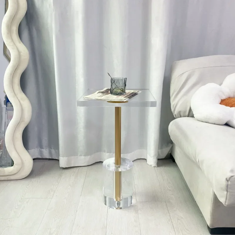 Acrylic Coffee Table Portable Folding Square Dining Table Nordic Luxury Aesthetic Multifunction Room Living Bedroom Furniture