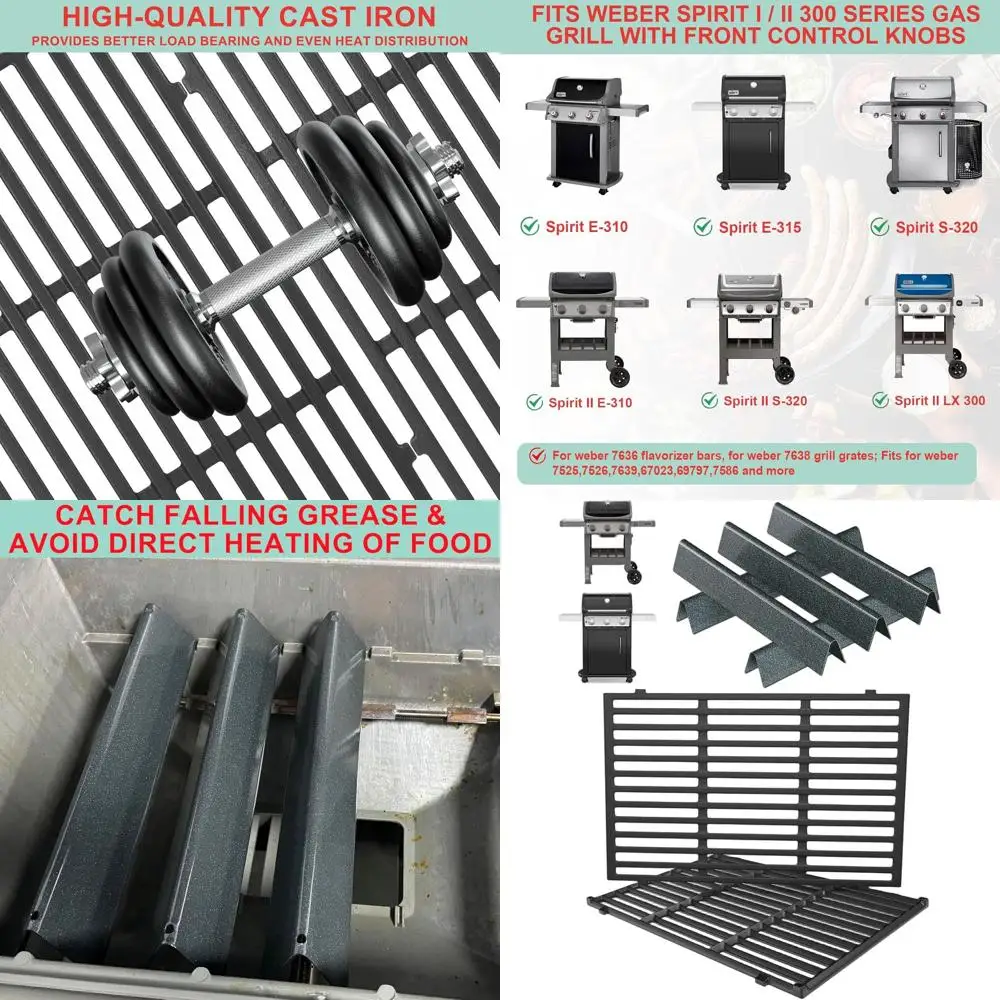 

Weber Spirit Grill Replacement Grates and Flavorizer Bars for Models 300, S-310, E-310, S-320, E-320, SP-330, SP-320, S-330 with