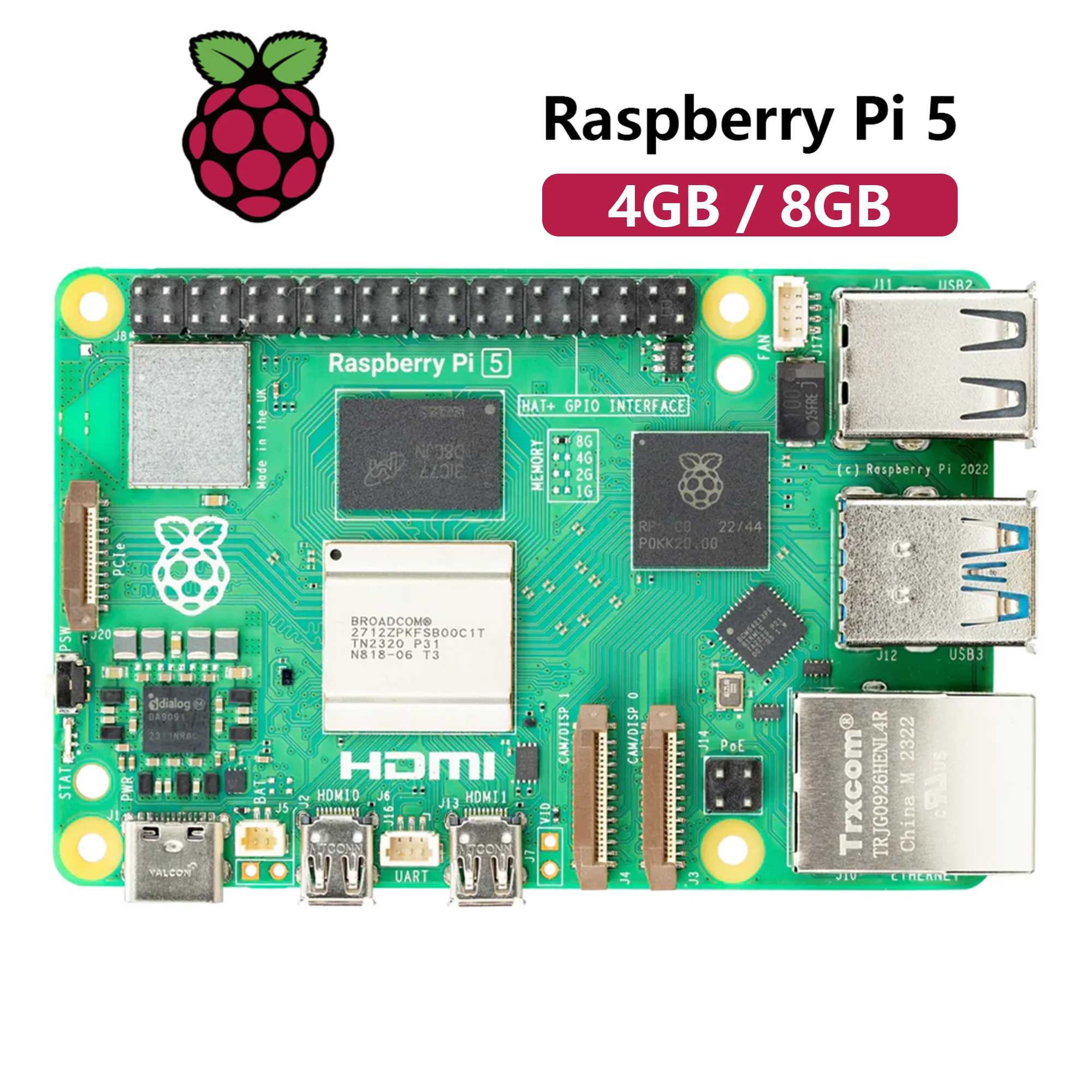 

Официальная макетная плата Raspberry Pi 5 на выбор, 4 ГБ/8 ГБ, 64 бит, четырехъядерный процессор Arm Cortex-A76 BCM2712, Новая плата RPI Demon