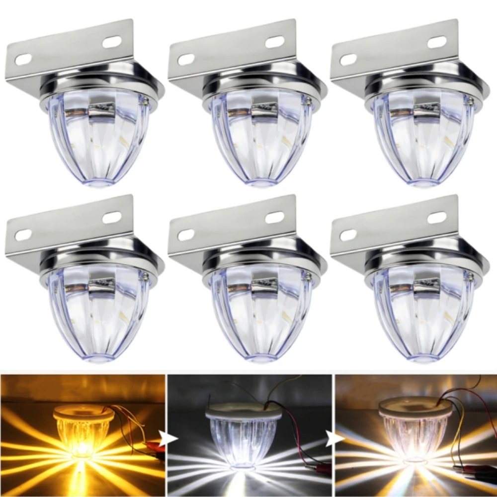 

6PCS Dual Color LED Watermelon Lights Bracket LED Star Watermelon Marker Light Mini Water Melon Under Glow Lights For Truck,