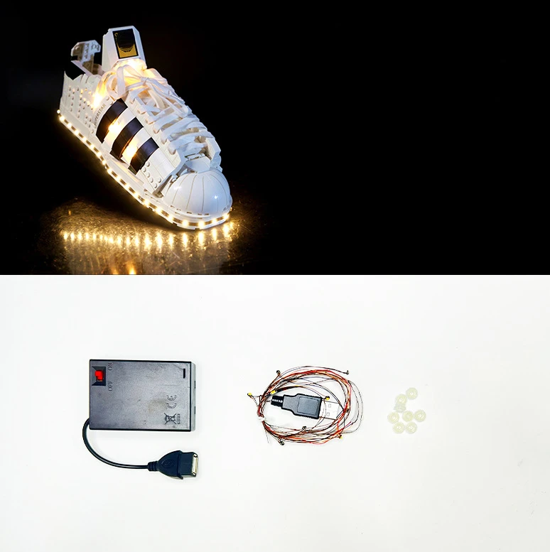 No incluye bloques de construcción, Kit de luz LED para Adidas Originals, Superstar 10282, Juguetes DIY, juego de iluminación solo para regalo