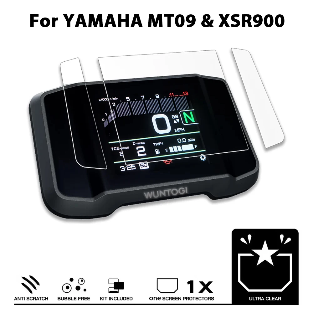 MT09 XSR900 دراجة نارية واقي للشاشة ملصق أداة فيلم شاشة لوحة القيادة حماية لياماها MT-09 MT 09 / SP XSR 900