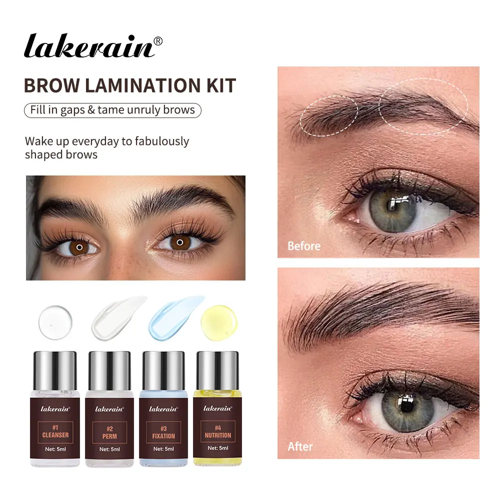 Brow Lamination Kit Semi-permanent Machine Brow Lift Eyebrow Kit With Cling Film Nutrition Keratin Perming Lotion For Home Use