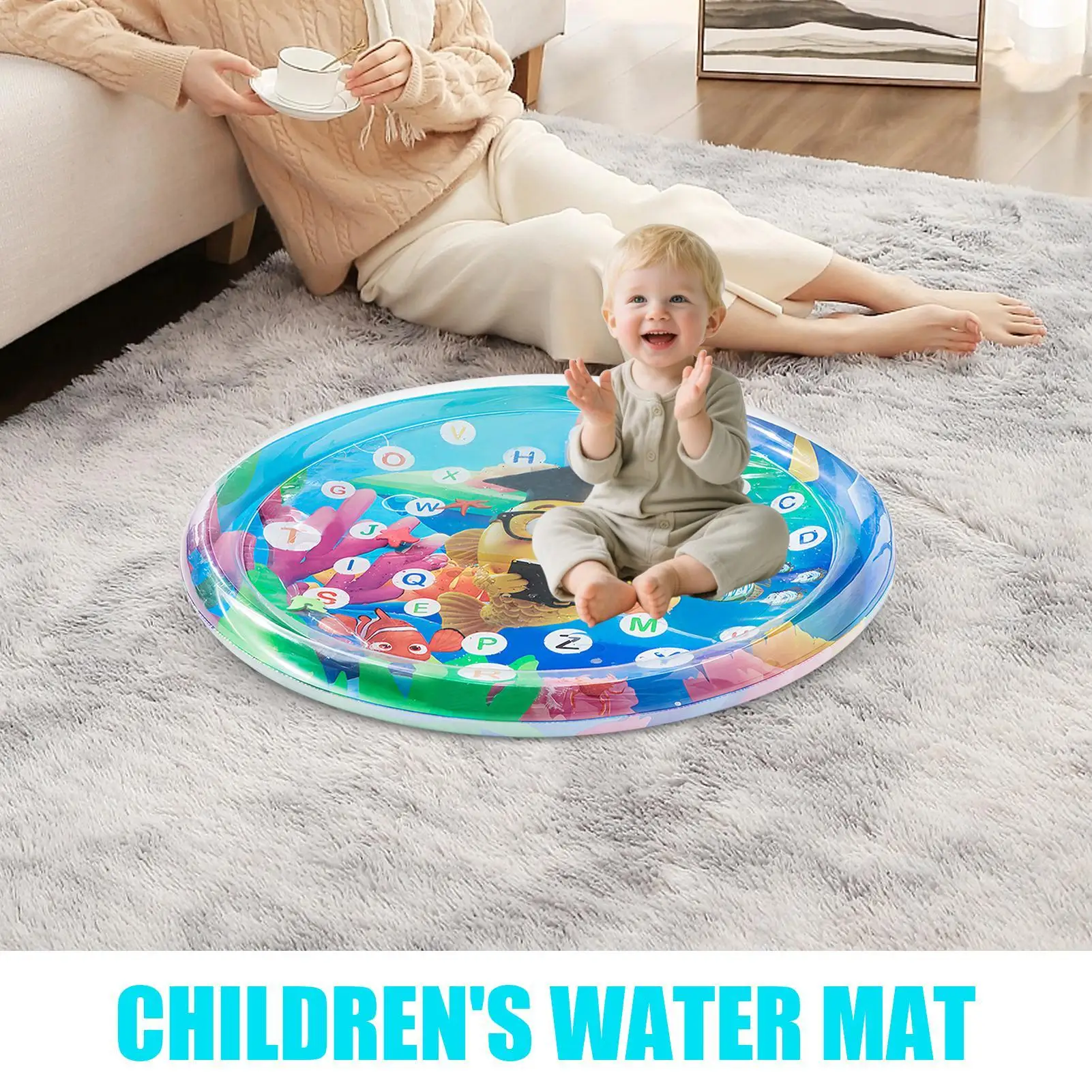 105 ซม.เด็กเล่นเสื่อน้ํา PVC เด็กวัยหัดเดินสนุกกิจกรรม Inflatbale Pad เด็กเล่นน้ําเบาะ Early การศึกษา Sensory ของเล่น