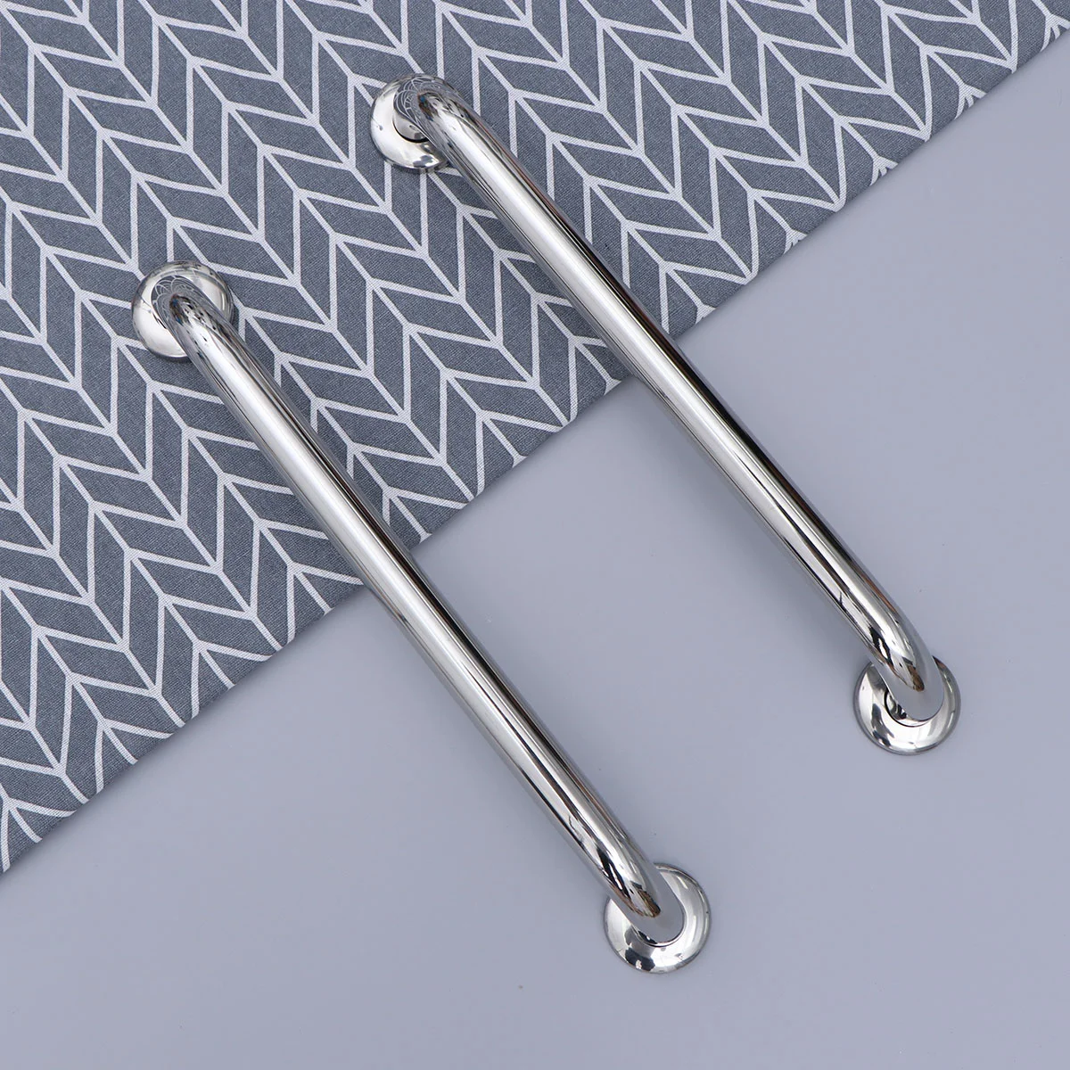 2 Pcs Bathroom Armrest Safe Grab Bar Safety Hand Stainless Steel Tub Elder Toilet