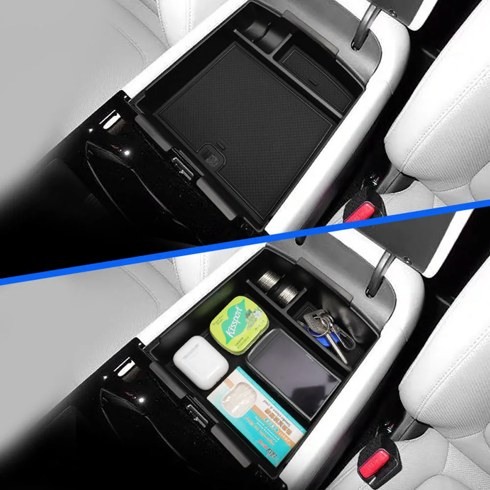 صينية تنظيم سفلية لوحدة التحكم لـ 2025 2026 Hyundai Tucson Limited/Hybrid Armrest Storage Box (فقط للتحول الإلكتروني)