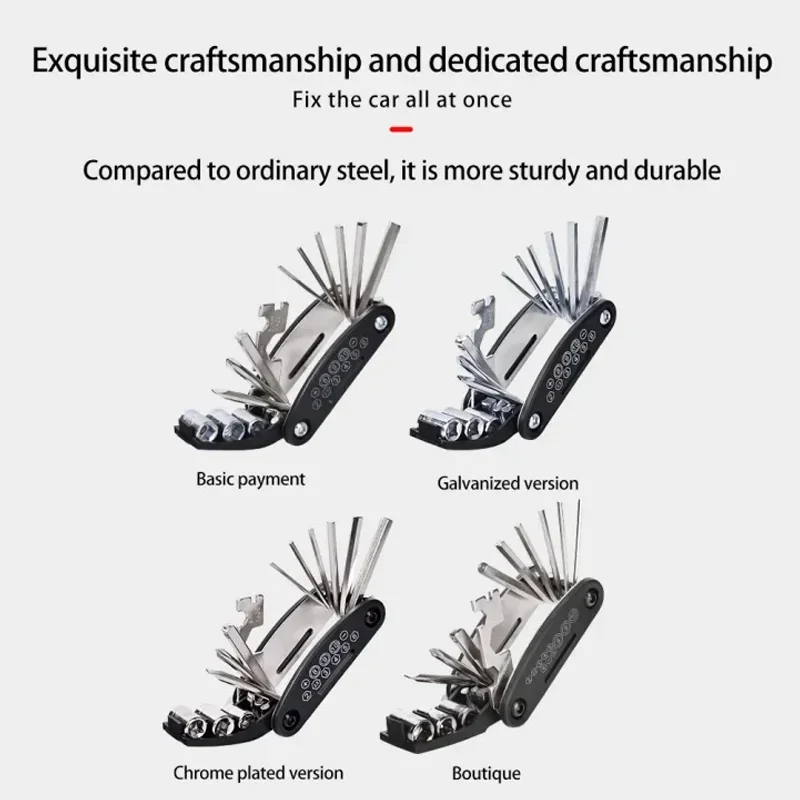 16 في 1 أدوات MTB دراجة الطريق ألين وجع أدوات الجيب المحمولة دراجة أداة إصلاح مجموعة أدوات متعددة الوظائف