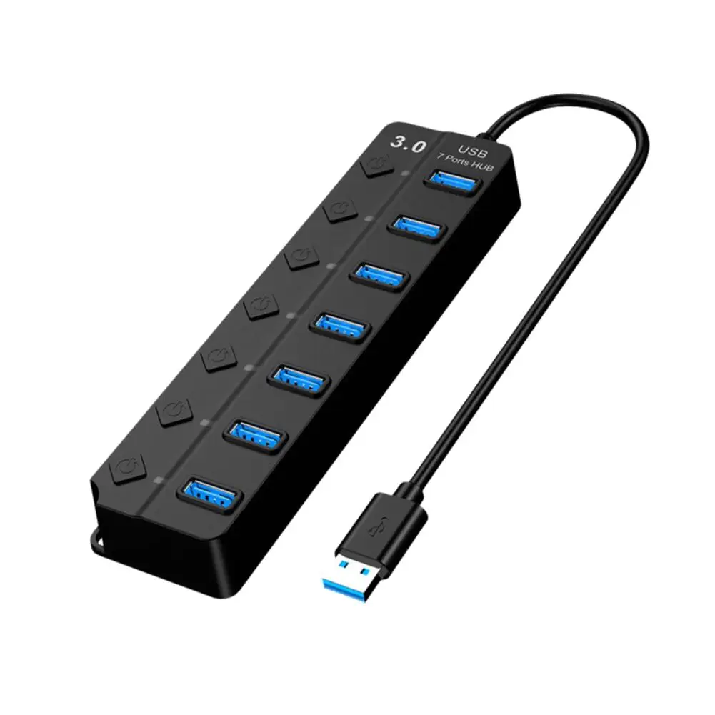 HUB Splitter Hub Docking Stations USB 7 Port For Windows, M OS And Linux USB 3.0 Port Power Adapter Multi USB Splitter Port K3X2
