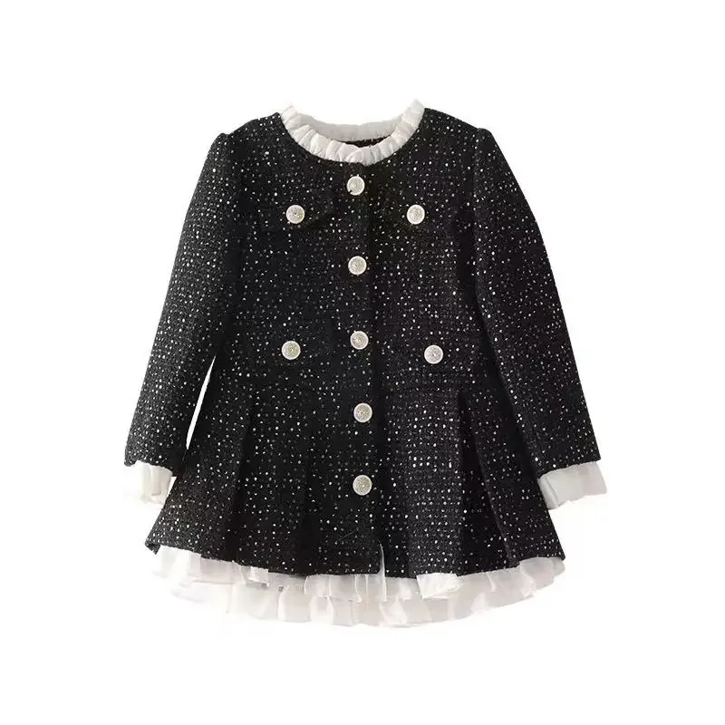 

Girls Coat Dress Elegant Autumn Spring clothes For Kids Girl Outerwear Design Children Party Princess Clothing