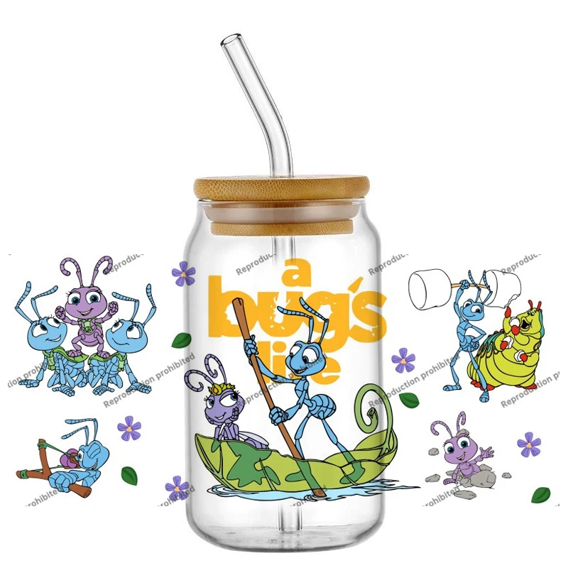 

Новый дизайн Bug's Life UV DTF Cup Wraps для 16 унций Водонепроницаемая УФ-переносная наклейка DTF Очки Кружка DIY Мультяшная наклейка с насекомыми