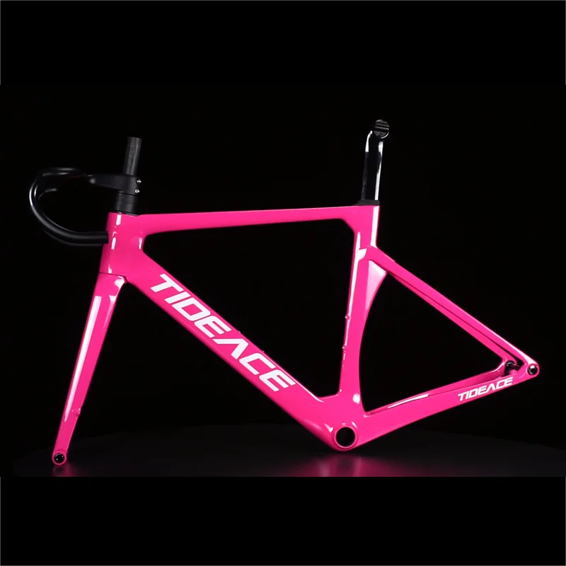 1000 Carbon Disc Brake Road Bike Frameset with Integrated Handlebar Customized Design OEM Paint 700C Max 28C Racing