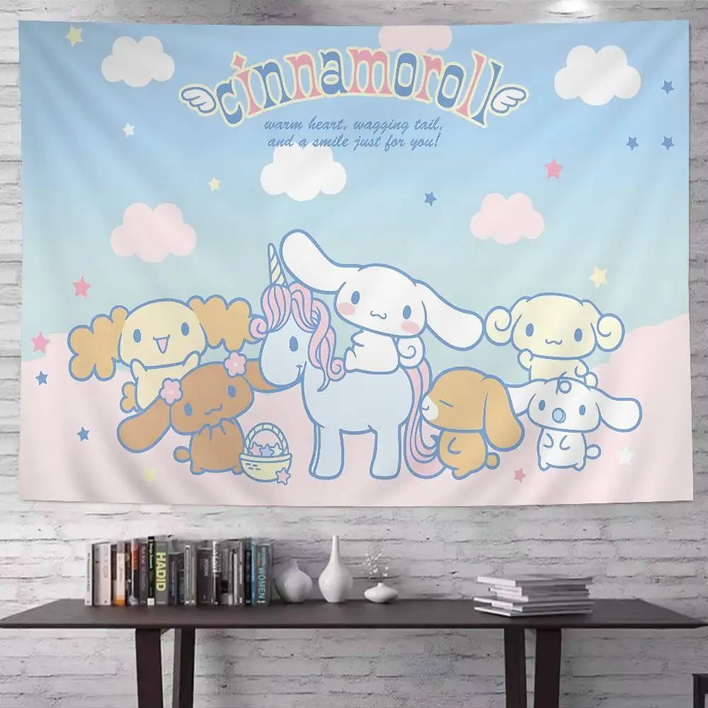 CUTE C-Cinnamoroll CARTOON Cartoon Tapestry Art Science Fiction Room Home Decor Wall Hanging Sheets