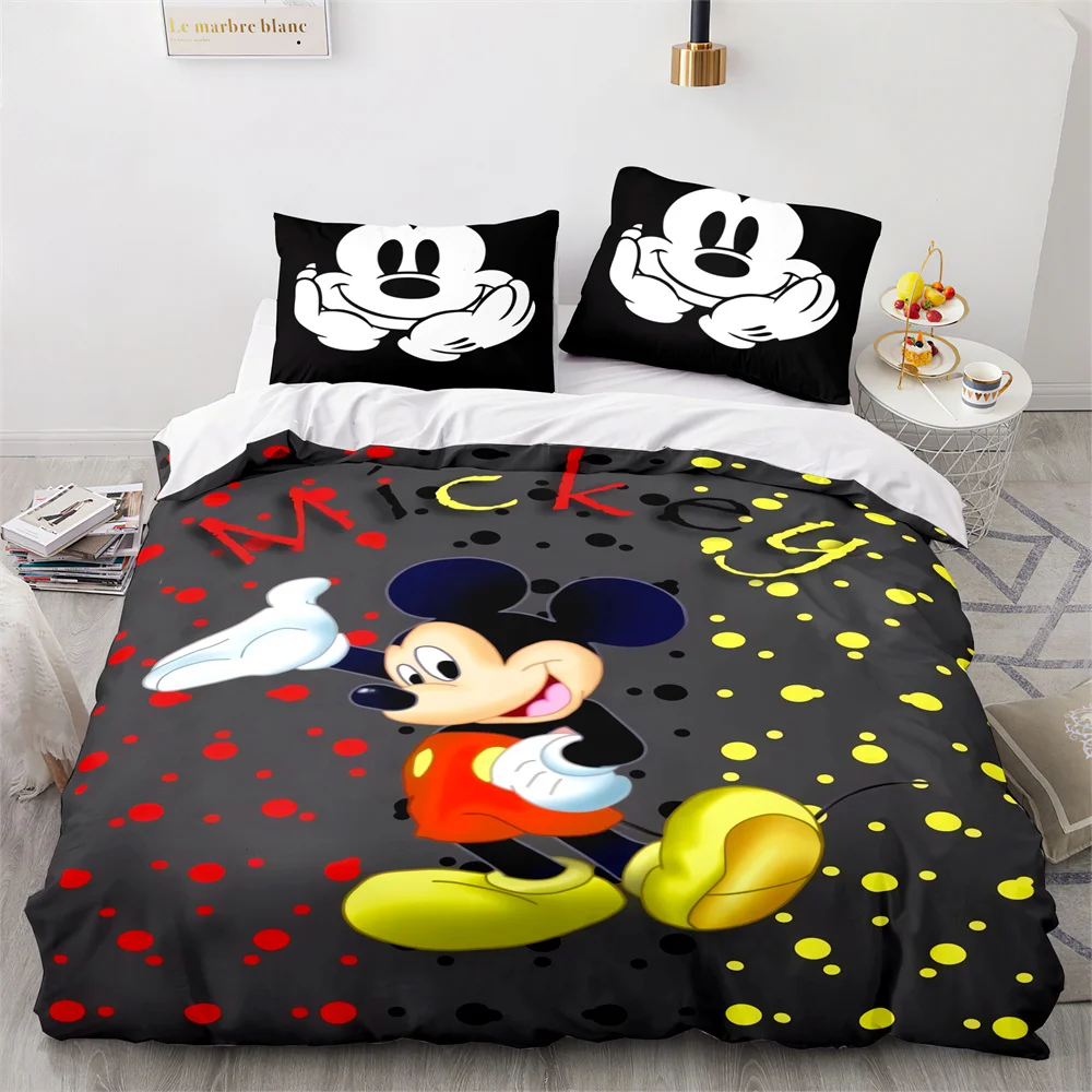 Disney Duvet Cover Sets Quilt Cover Pillowcase Mickey Minnie Mouse Hot Selling Bedding Set Children Present Gift