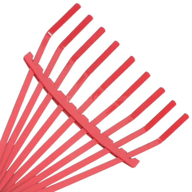 Carbon Steel Grass Rake Hand Rake Wire Broom Nine Tooth for Leaf Cleaning Garden Tool for Garden Maintenance Plant Care