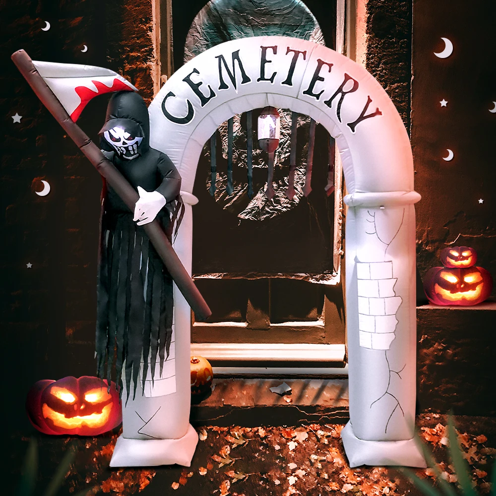 240cm Halloween Arch Witch nadmuchiwana dekoracja straszny czarny duch Decor ogrodowa dodatki na imprezę