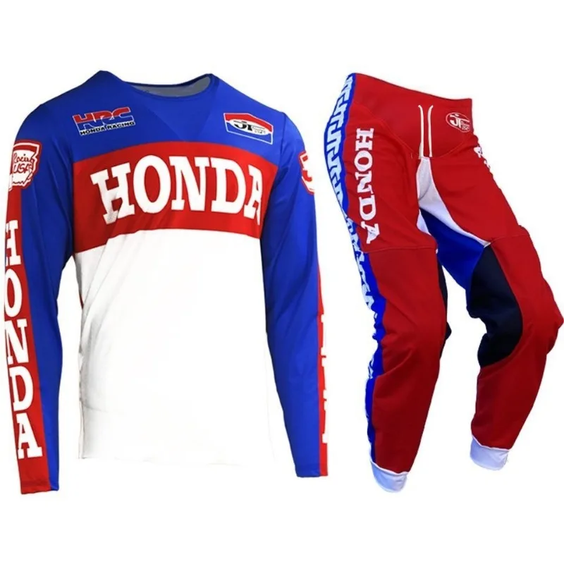 2026 Autumn Motocross #H onda Designed Jersey and Pants for Man Set Motocross Endurance Gear Combination Off-road Racing Suit