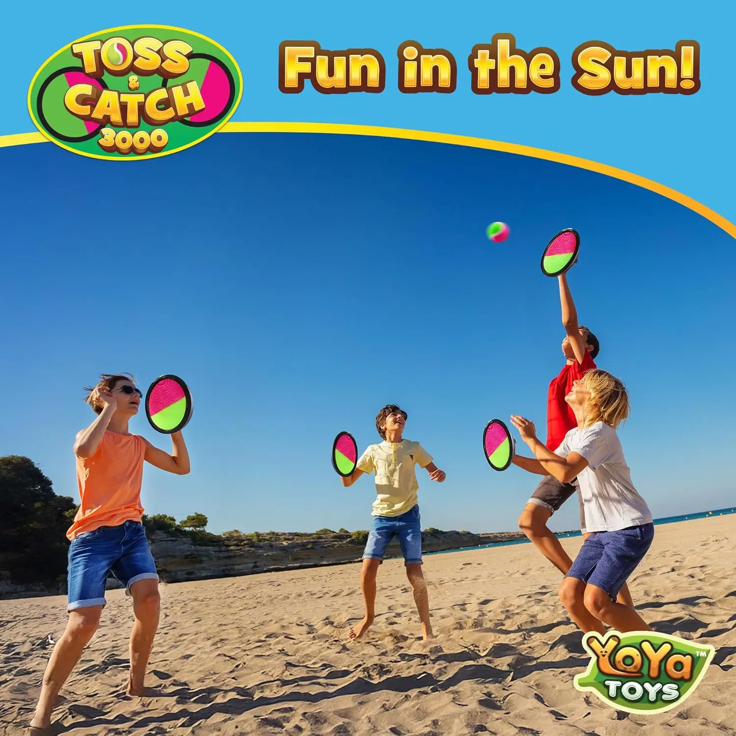 Kids Sticky Disc Toss Catch Ball Kit 2 Paddles 1 Sticky Balls Outdoor Backyard Camping Interactive Sports Holiday Present