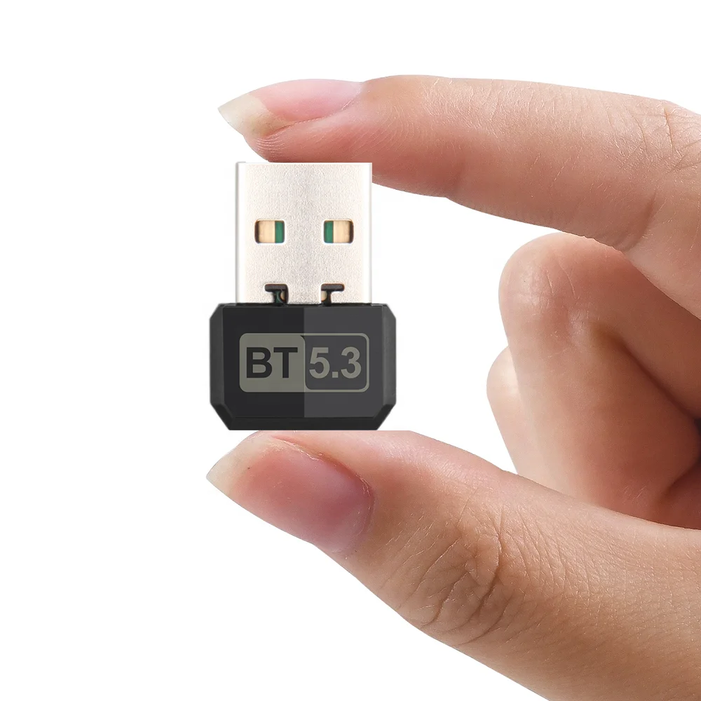 BT5.3 USB Bluetooth Adapter Driver-Free Low Latency 20M Range for Windows 8.1/10/11 Speaker Headphone Receiver Transmitter